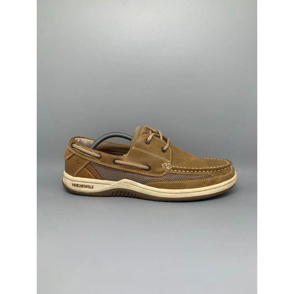 Margaritaville Anchor Lace Up Brown Boat Shoes MG1301F Men's Sz 11.5